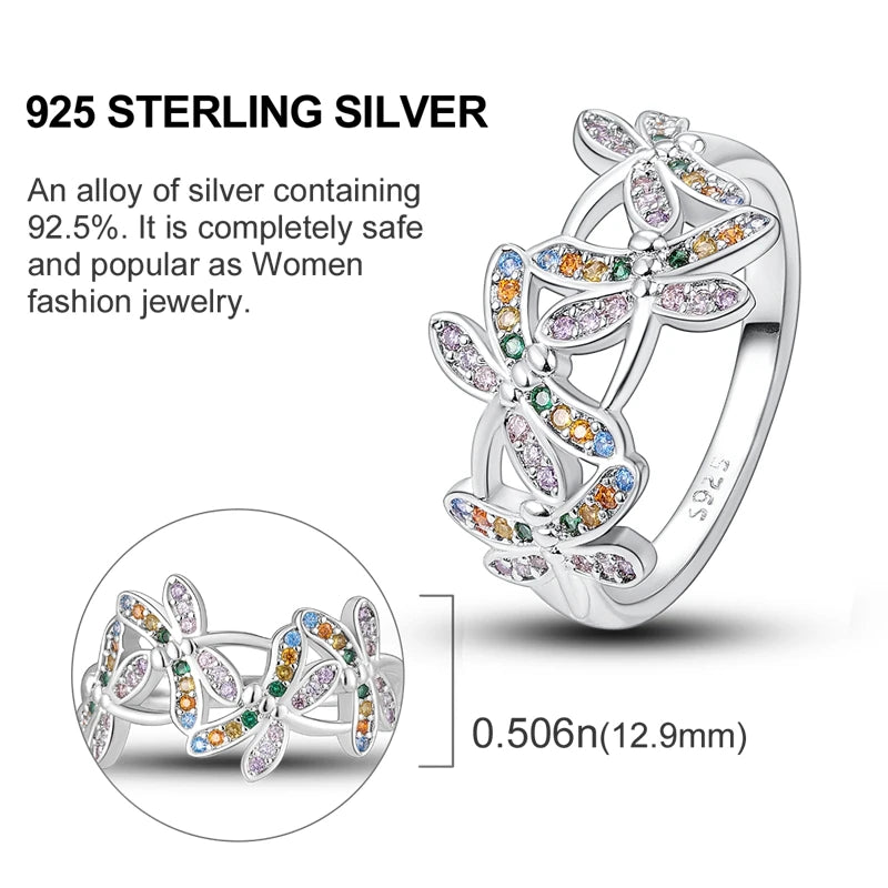 925 Sterling Silver Rings Original Design Blue Zircon Star Moon Finger Rings For Women High Quality Wedding Jewelry Gift