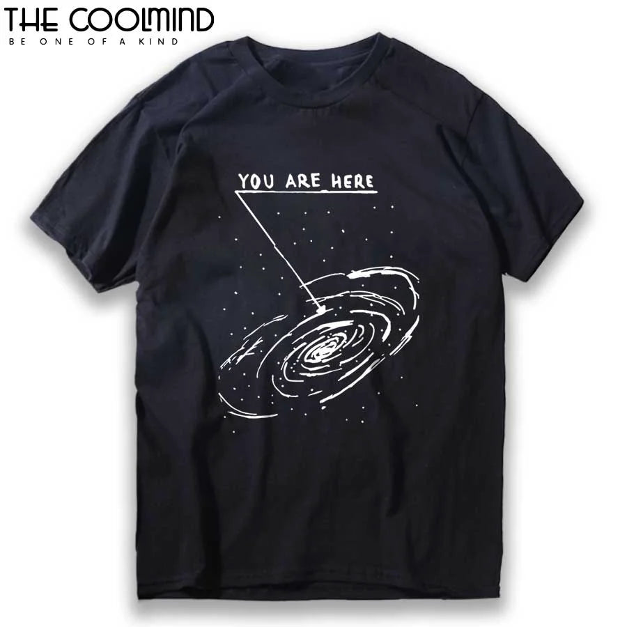 COOLMIND 100% Cotton  Summer Loose Men Tshirt Cool Oversized Men T Shirt o-neck Space Funny t-shirt Male Tee Shirts