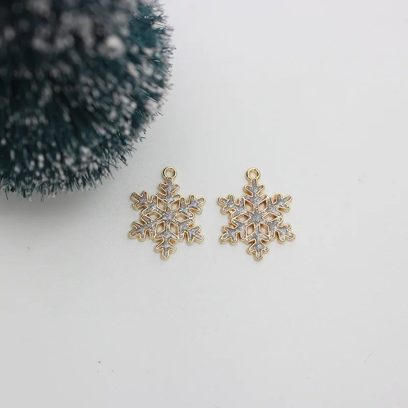 10pcs/Lot 19x24mm Snow Oil Enamel DIY Charms for Bag Earring Necklace Jewelry Making Handmade Pendant