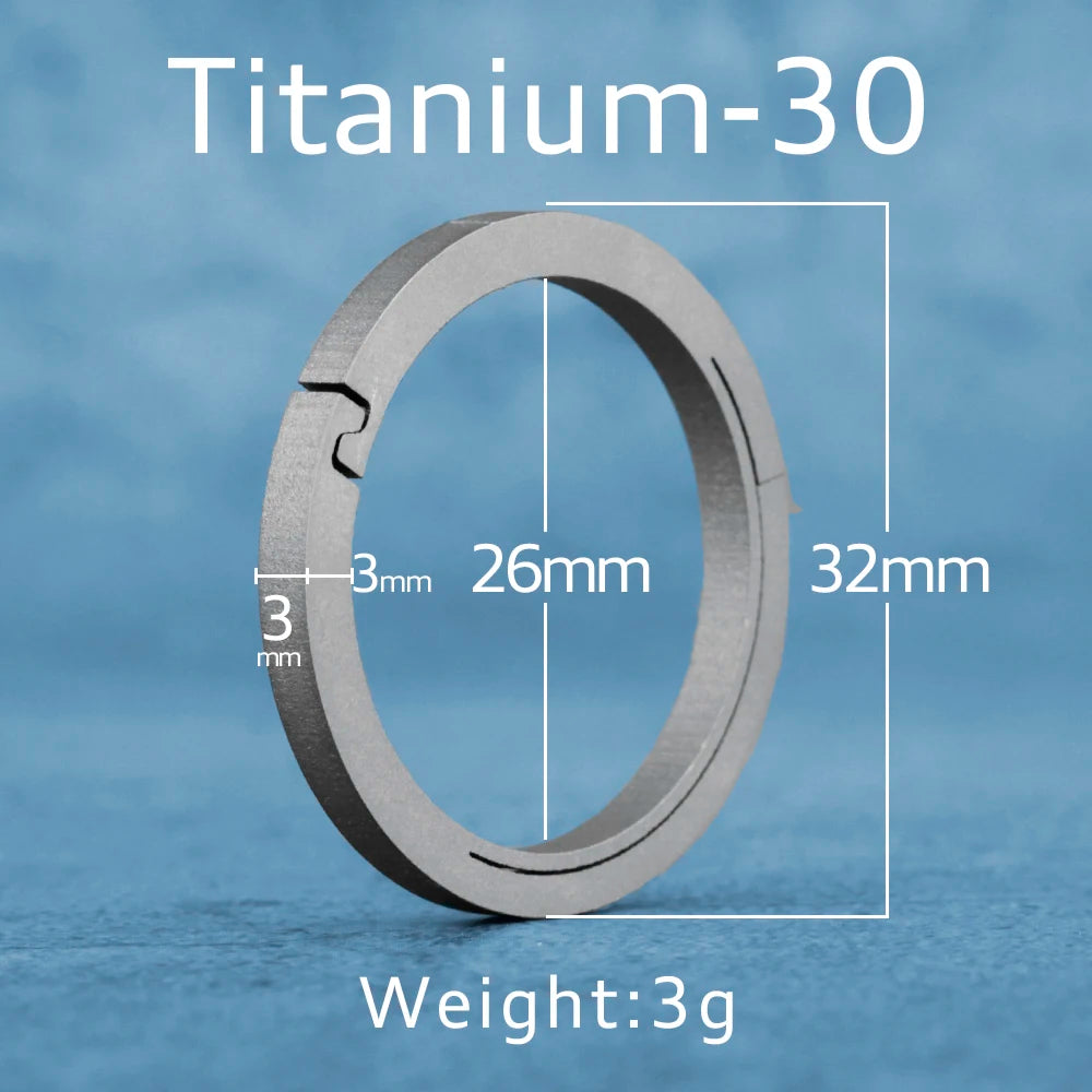 Luxury Titanium Keyring Brass Zirconium Stainless Steel High Grade Key Arc Rings Holder EDC Car Keychain Buckle for Accessories