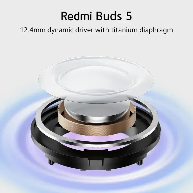 [World Premiere] Global Version Xiaomi Redmi Buds 5 46dB Active Noise Cancellation Up to 40 Hours Dual-device Connectivity