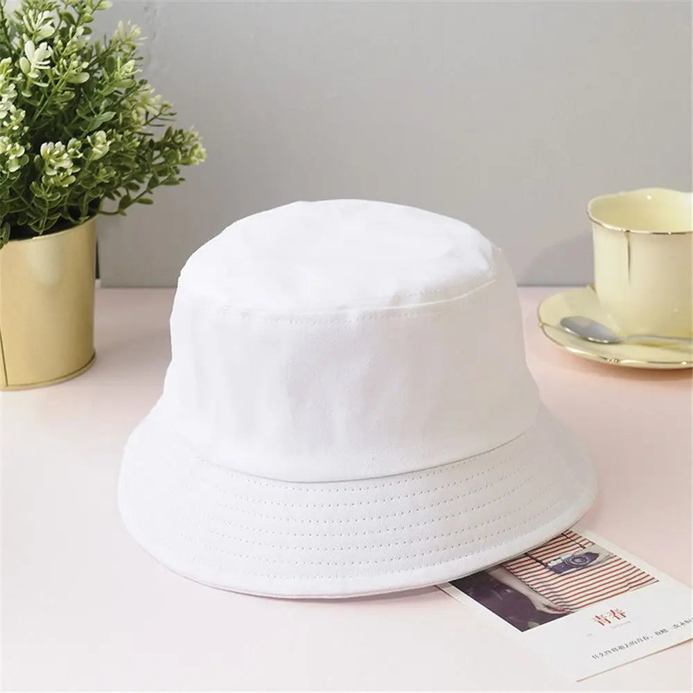 Chapeau de seau pliable d'été en coton unisexe pour femmes, chapeau de protection solaire d'extérieur, casquette de chasse de pêche de couleur pure, chapeau de bassin pour hommes, casquette de plage