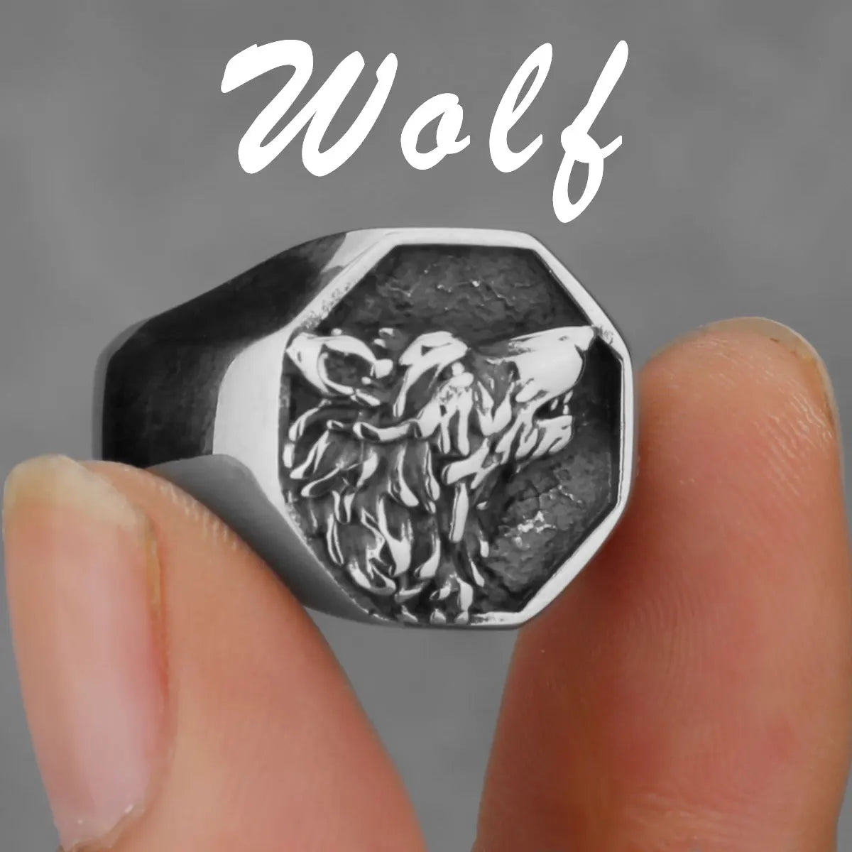 Nordic Viking Stainless Steel Compass Norwegian Rune Ring Viking All Kinds of Men and Women Rune Wolf Ring Jewelry Wholesale