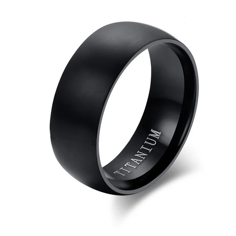 Classic Men Stainless Steel Rings Black Solid Simple Vintage Rings For Men Wedding Bands Christmas Party Jewelry Gift Wholesale