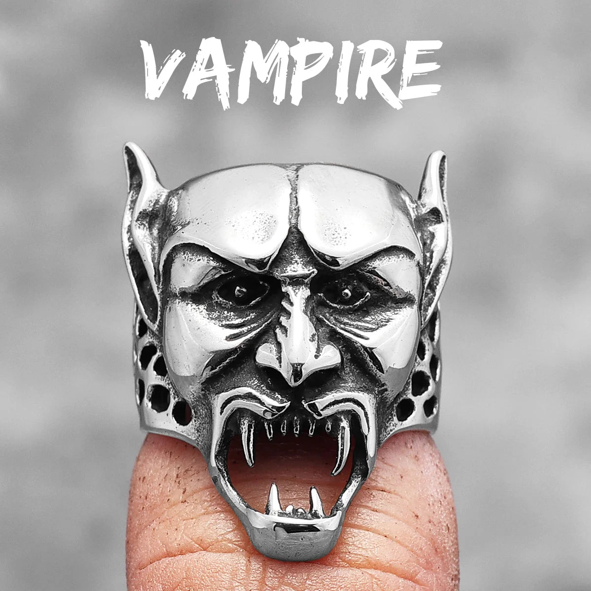 Vintage Punk Gothic All Skull Head Series Stainless Steel Womens Mens Rings Unique for Biker Jewelry Creativity Gift Wholesale