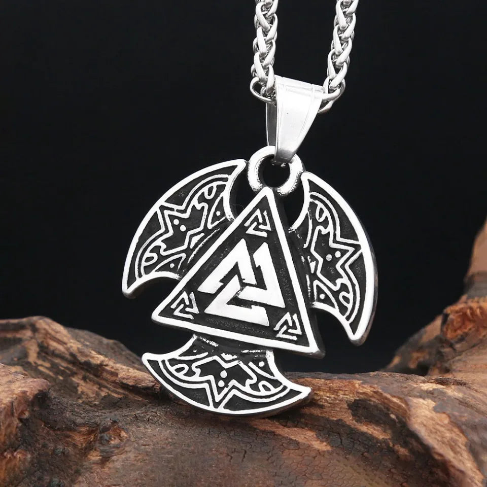 Vintage Fashion Vikings Triangle Celtic Knot Pendant Necklace For Men Women Stainless Steel Nordic Amulet Jewelry Gift Wholesale