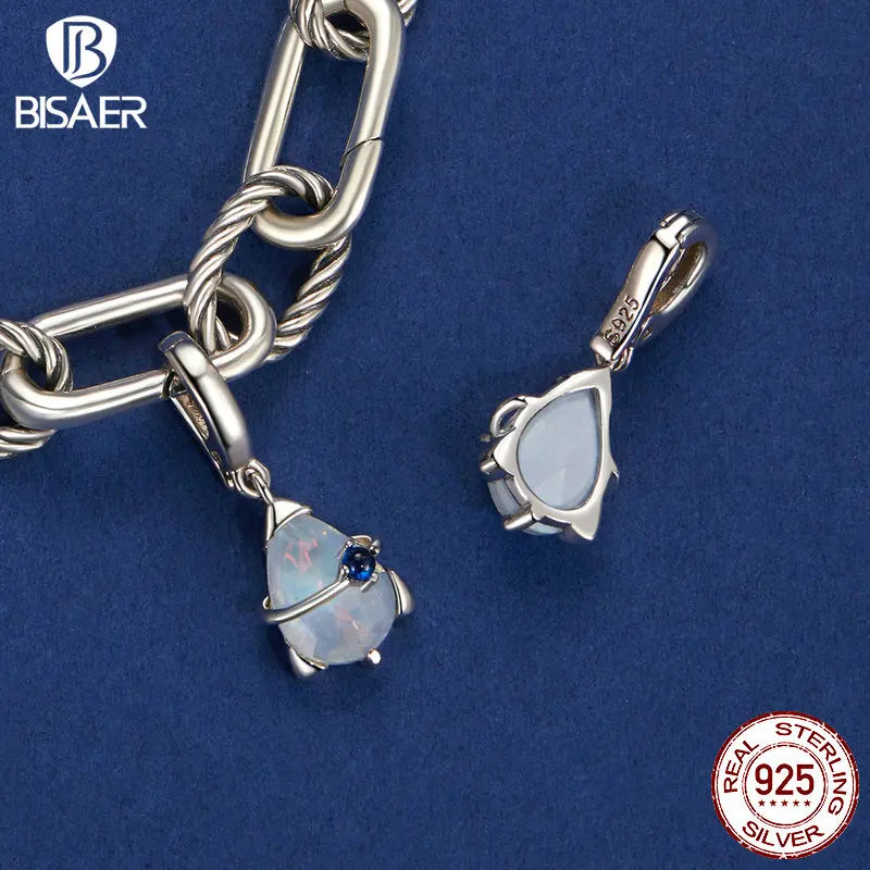 BISAER 925 Colgante de plata de ley con forma de estrella de ensueño con forma de riel, avión, astronauta, serie espacial, para mujer, pulsera DIY, joyería fina