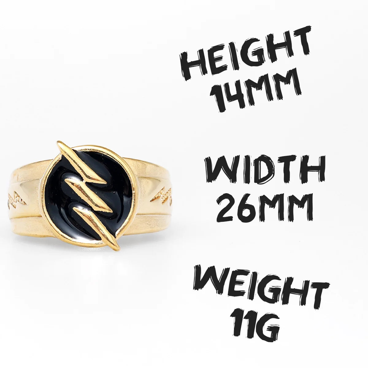 Golden Lightning Men Rings 316L Stainless Steel Ring Hip Hop Golden Plated Classic for Friend Couple Jewelry Best Gift Wholesale