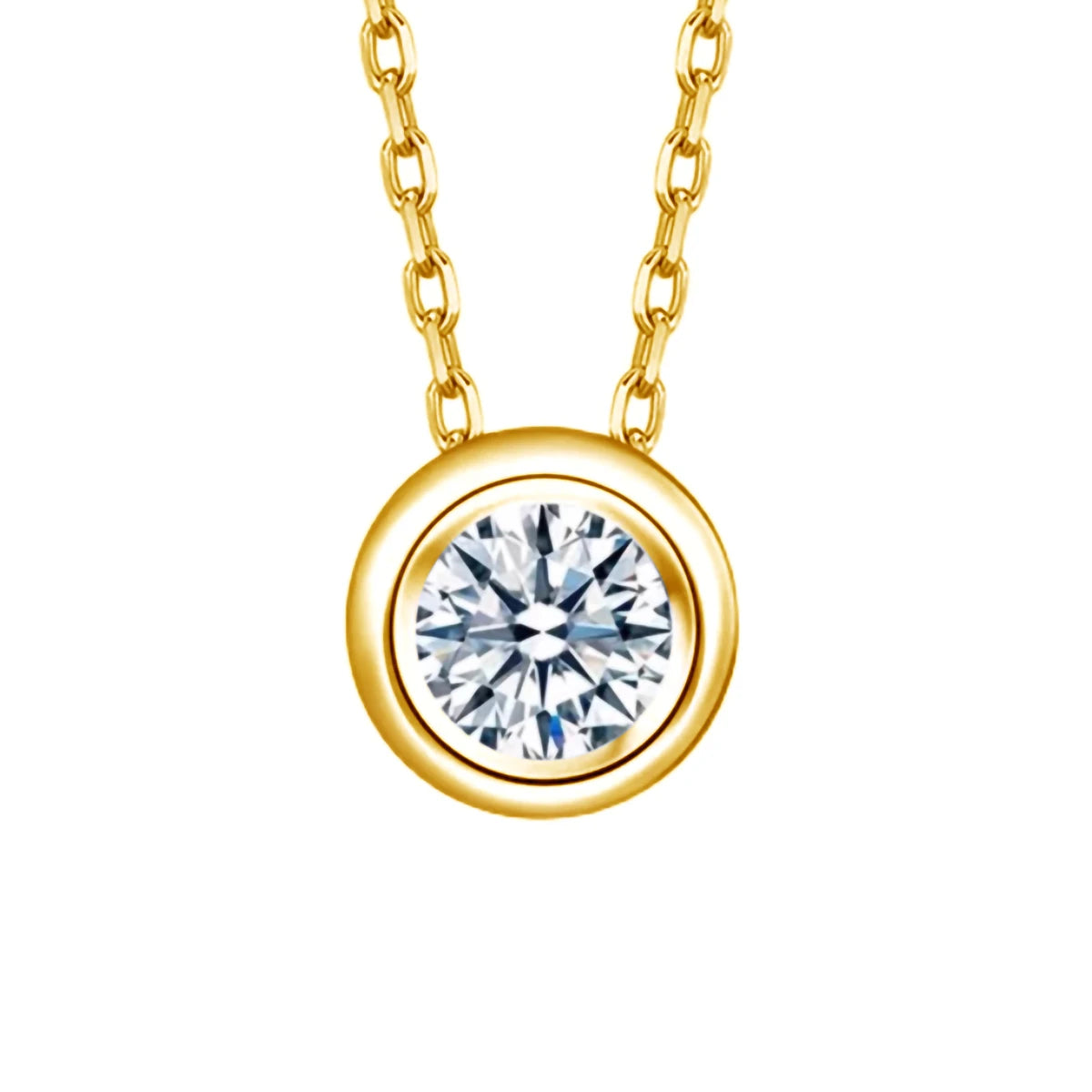 Genuine 18K Gold Moissanite Diamond Necklace