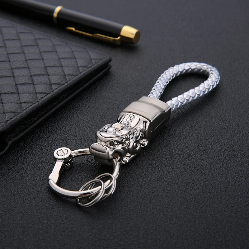 Luxury Keychains Men Women Car Key Chain for Key Ring Holder Jewelry Genuine Leather Rope Bag Pendant Custom Engraving Best Gift