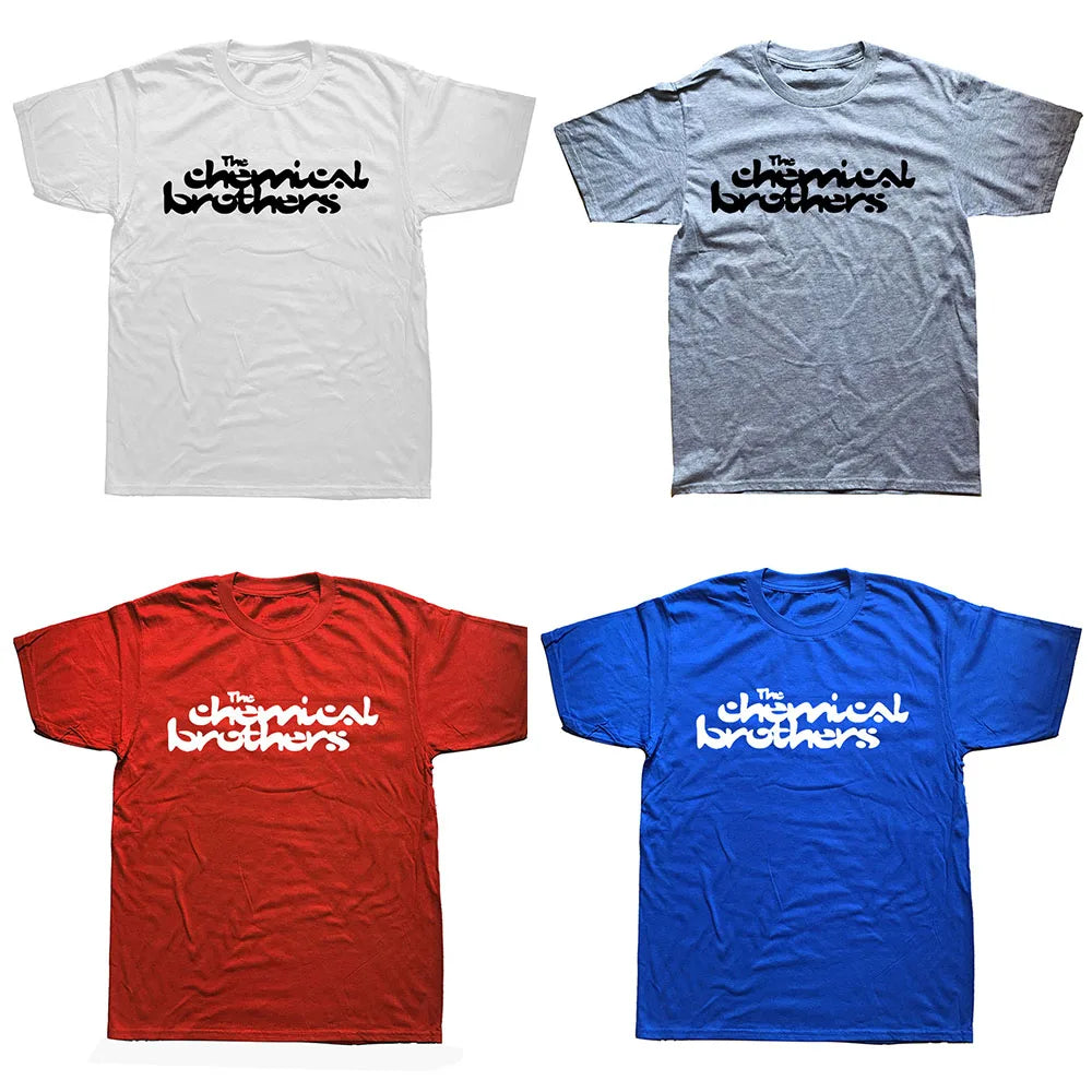 Camisetas de manga corta de algodón con cuello redondo y diseño gráfico unisex divertido de The Chemical Brothers para cumpleaños