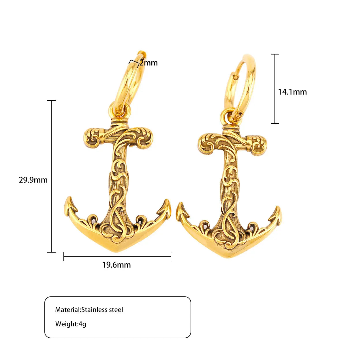 Fashionable Nordic Various Domineering Wolf Head and Thor's Hammer Drop Earrings Men's Charm Stainless Steel Earrings Wholesale