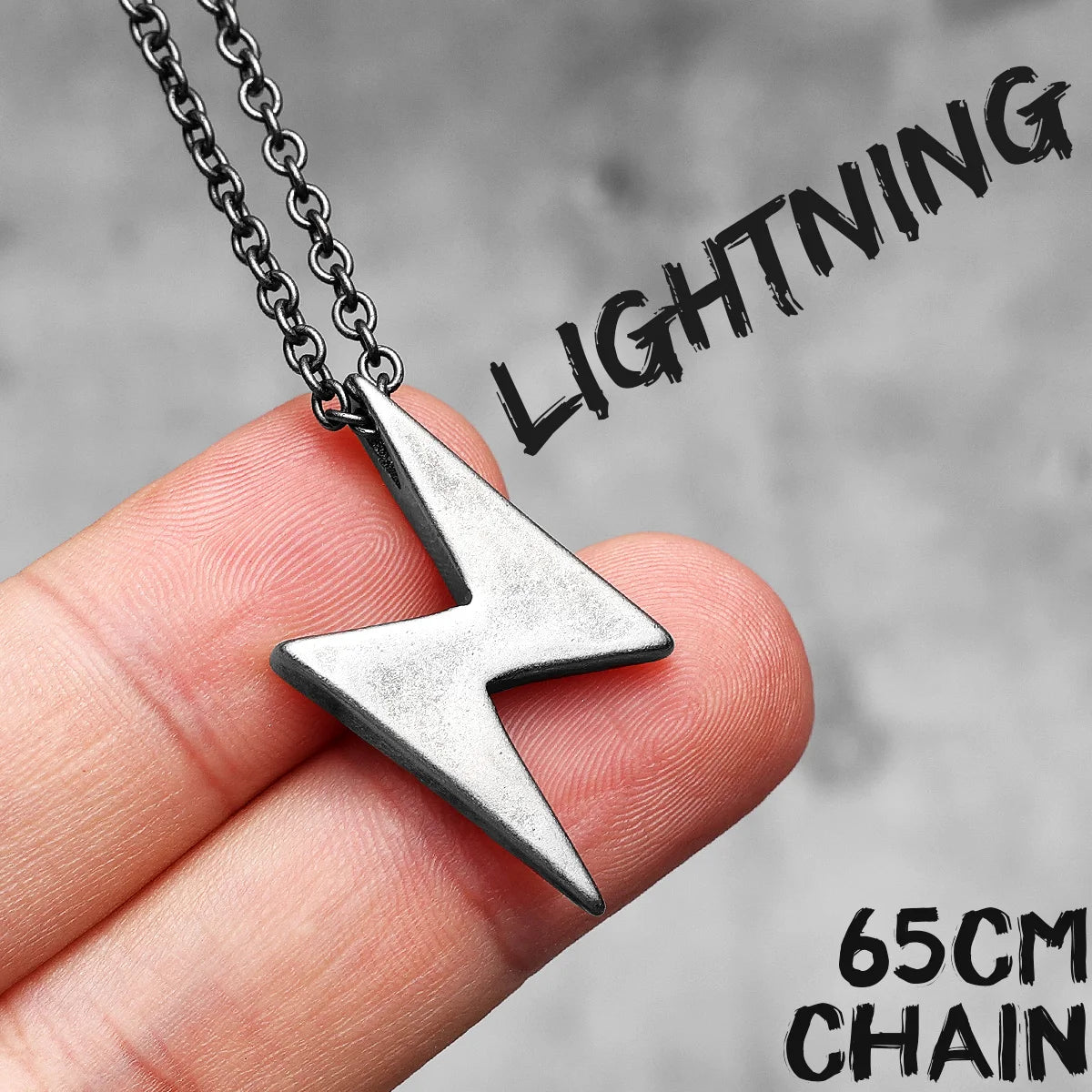 Lightning Necklace 316L Stainless Steel Hip Hop Men Pendant Chain Rock Punk Rap Street for Boyfriend Male Jewelry Gift Wholesale