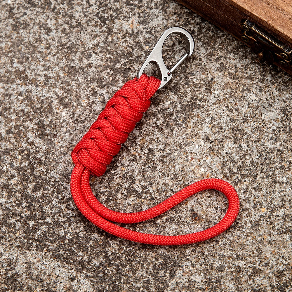 MKENDN Handmade Snake Knot Paracord Keychain Outdoor Rock Climbing Camping Rescue Emergency Survival Rope Metal Key Chains Gifts