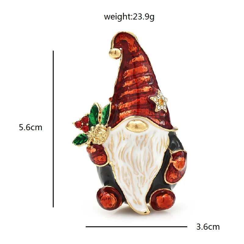 Lovely Santa Claus Brooches Women Unisex Enamel Christmas New Year Lucky Figure Party Casual Brooch Pin Gifts