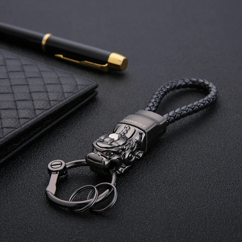 Luxury Keychains Men Women Car Key Chain for Key Ring Holder Jewelry Genuine Leather Rope Bag Pendant Custom Engraving Best Gift