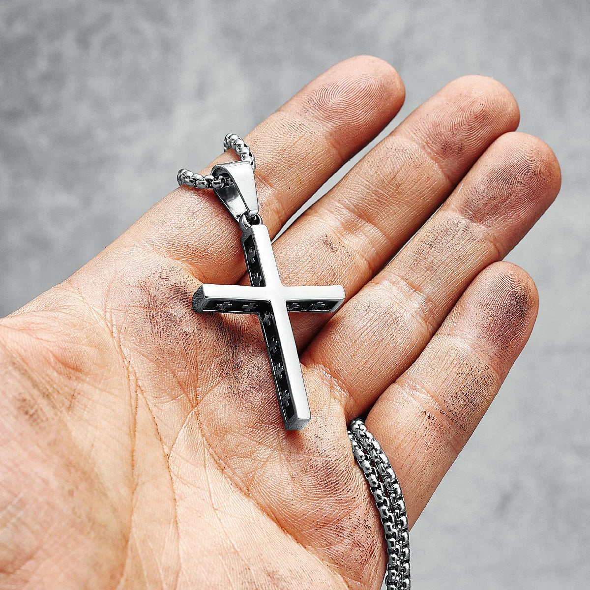 Einfache Kreuz-Halskette für Männer, 316L Edelstahl-Anhänger, Kette, Top-Qualität, Religion, Rock, Punk, Rap für Biker, männlicher Schmuck, bestes Geschenk