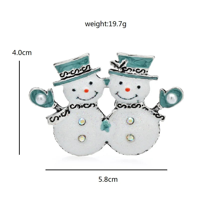 Wuli&amp;baby Broches Joyeux Bonhommes De Neige Pour Femmes Hommes Émail Hiver Noël Broche Broche Cadeaux