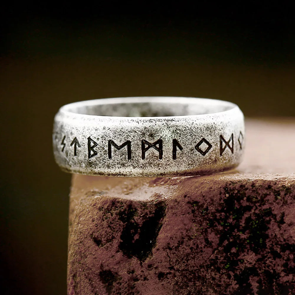 New Vikings Nordic Rune Bands Rings For Men Women 316L Stainless Steel Fashion Simple Viking Odin Amulet Jewelry Gifts Wholesale