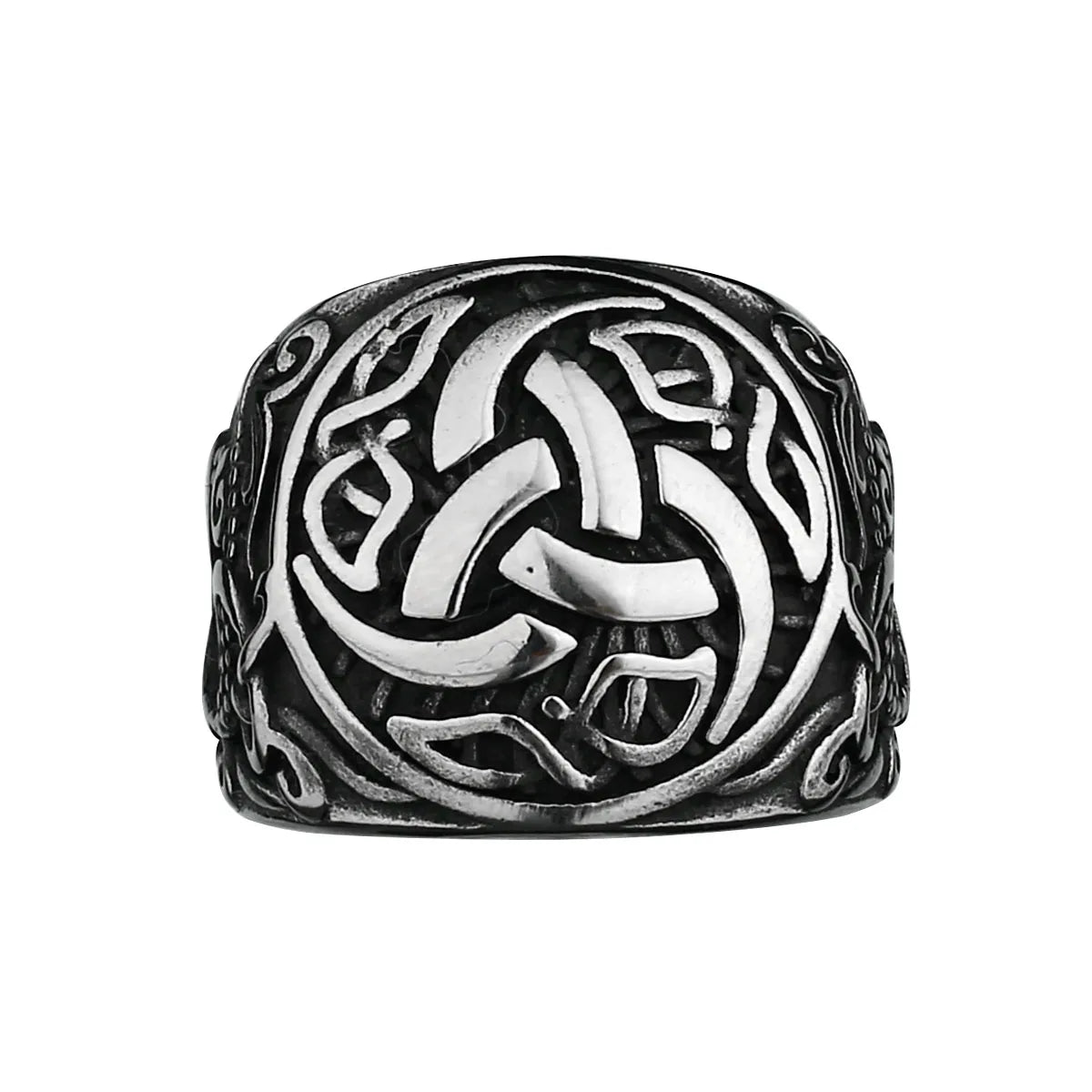 Wikinger-Drachenrune-Ring aus Edelstahl für Herren, Wikinger-Mode, Temperament-Ring, Hip-Hop-Straßen-Männer, Motorrad-Männerschmuck