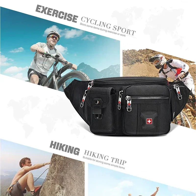 SWISS MILITARY Waist Bag Waterproof Multi Pocket Practical Fanny Pack Outdoor Sport Men Waist Bag Camping Hiking Bag Phone Pouch