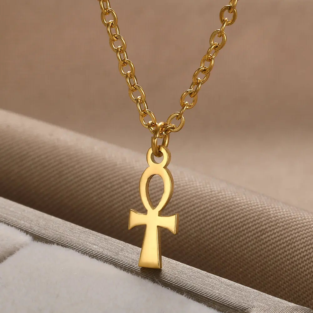 Cross Necklaces Height Classic Egyptian Nile Ankh Cross Pendant necklace  for Women Men Vintage Egyptian Jewelry Amulet Crucifix