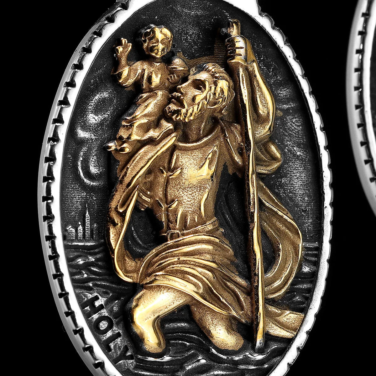 St Christopher Männer Halskette 316L Edelstahl Kette Anhänger Reisenden Amulett Gebet Hip Hop für Männer Schmuck Geschenk Dropshipping