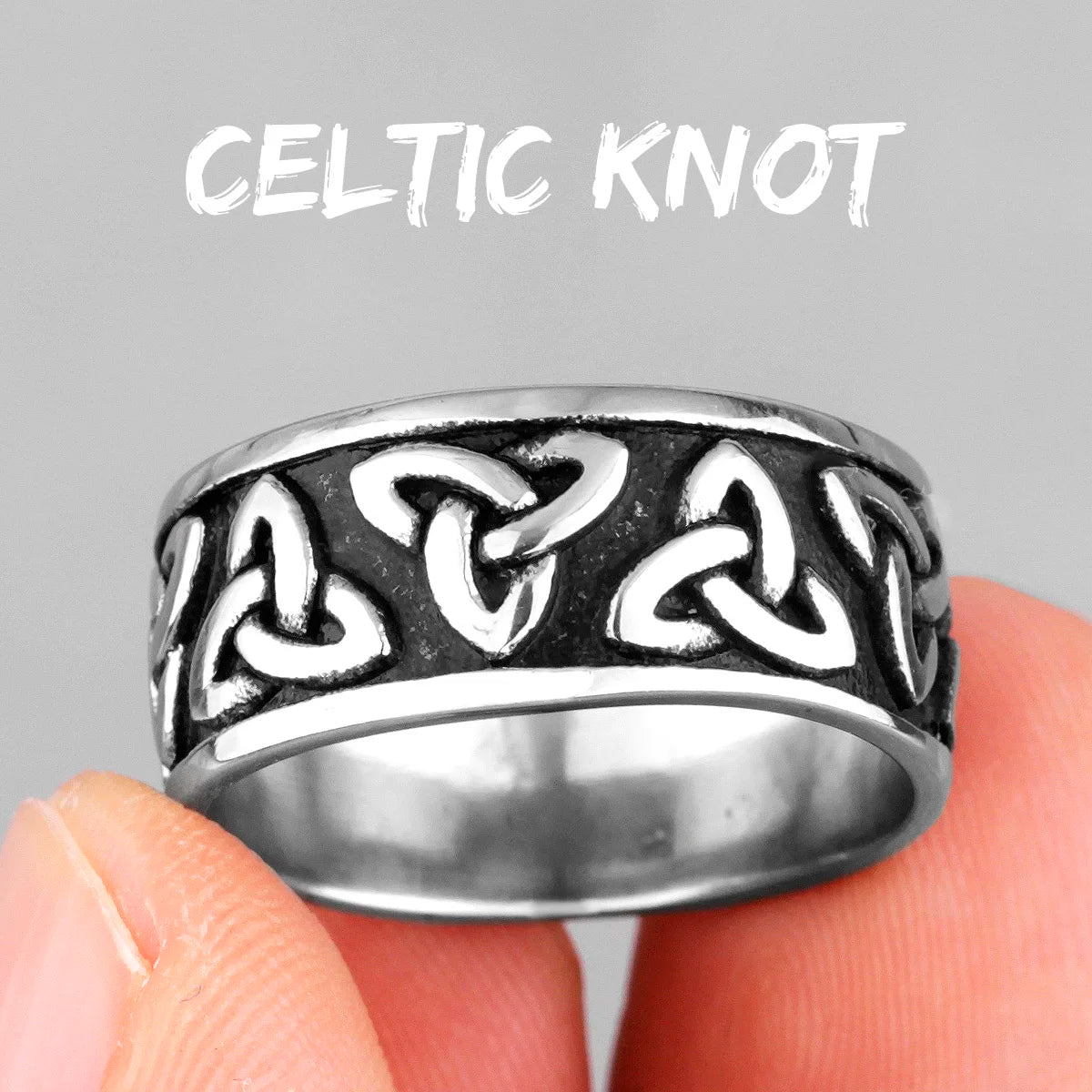 Celtic Knot Weave Ring Viking Symbols 316L Stainless Steel Mens Women Rings Simple for Girl Boyfriend Jewelry Gift Dropshipping