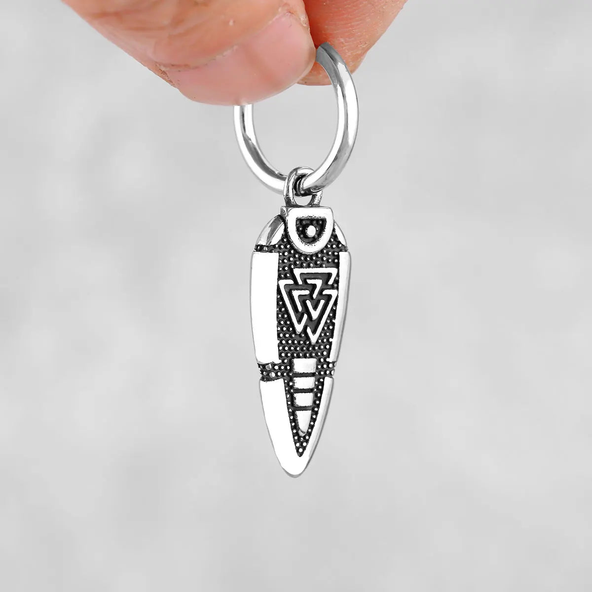 Creative Men's Viking Stainless Steel Personality Earrings Nordic Vintage Odin Valknut Amulet Jewelry Studs Gift Package Mail