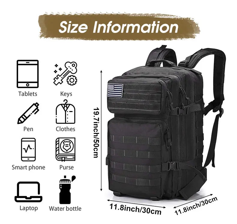 50L Tactical Waterproof Outdoor Sports Multi-functional Backpack