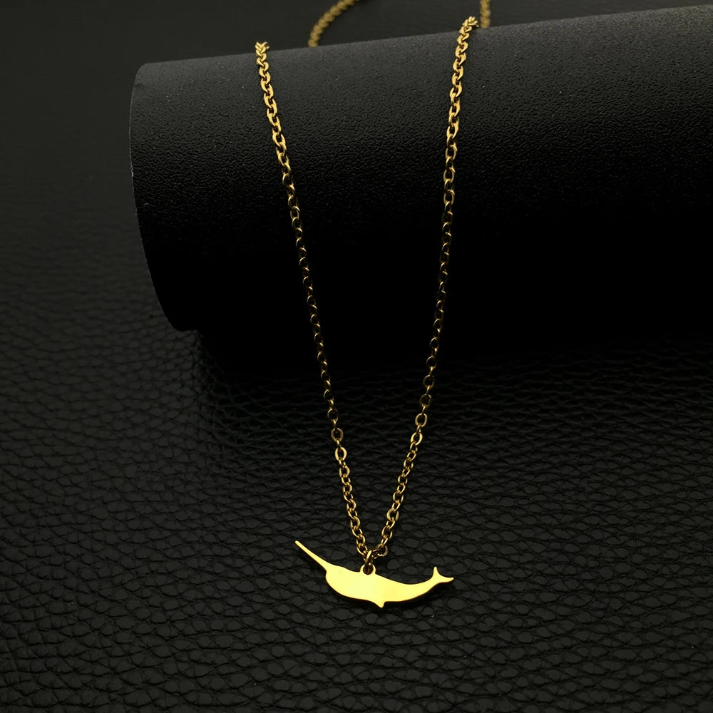 Cute Narwhal Stainless Steel Necklace Fashion Jewelry for Men and Women Drop Shipping YP7579