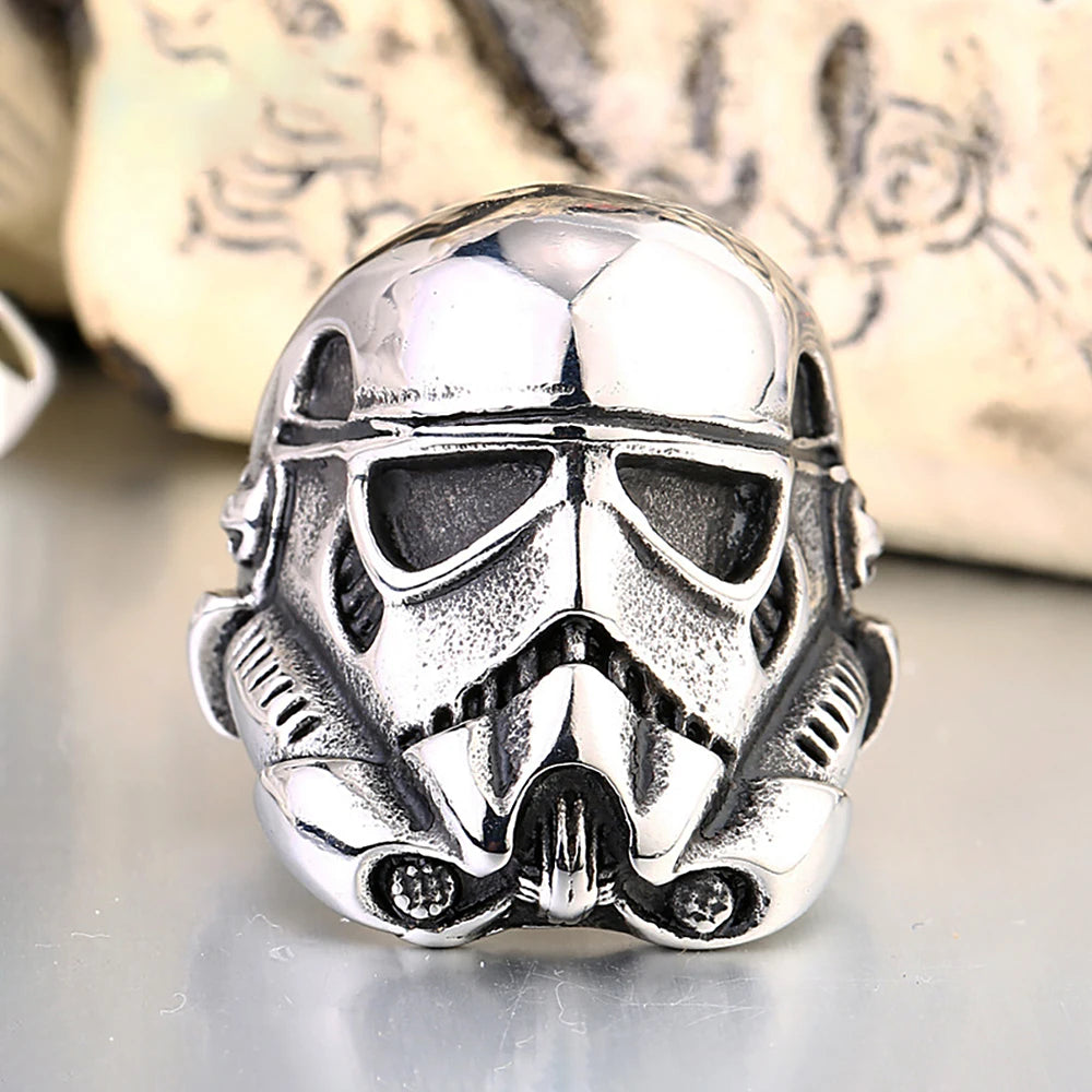 Fashion Stainless Steel Mask Skull Soldier Ring For Men Punk Rock Personality Men Rings High Quality Jewelry Gifts Dropshipping