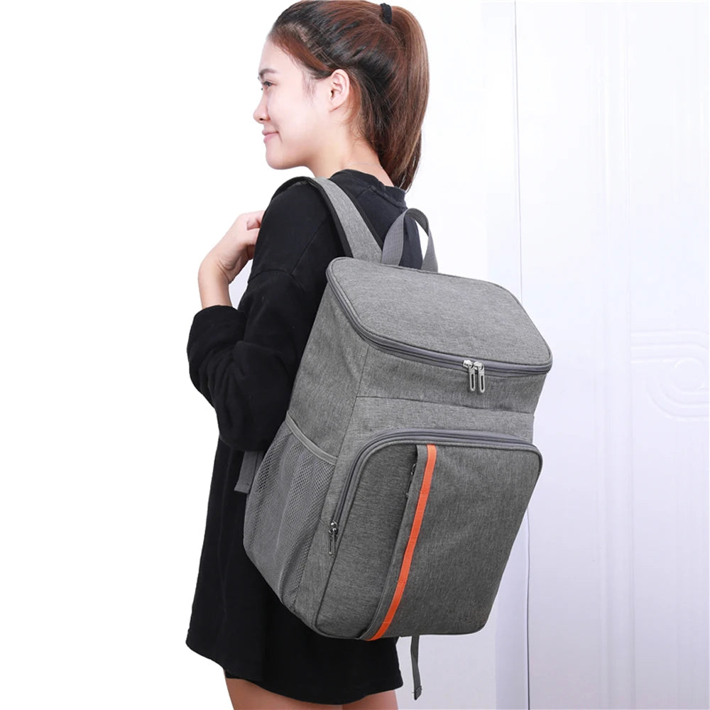 18L Large Capacity Leak Proof Lunch Backpack Thermal Large Picnic Cool and Warm Insulated Bag Outdoor Storage Shoulder Bag