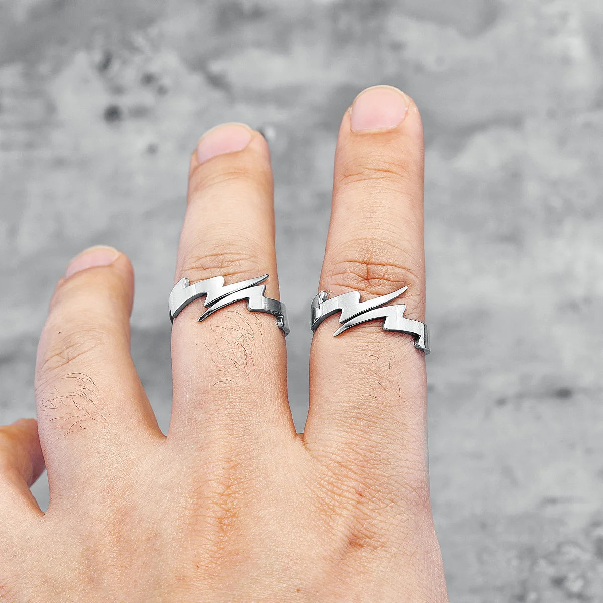 316L Stainless Steel Rings Lightning Rock Punk HipHop Ring for Men Women Couple Friends Fashion Jewelry Best Gift Dropshipping