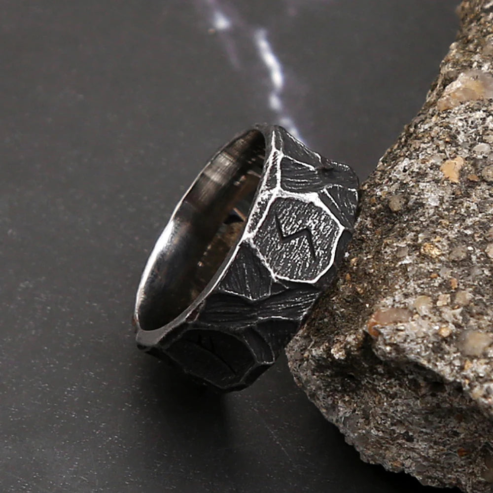 Fashion Vintage Nordic Viking Rune Rings Punk Biker Stainless Steel Amulet Ring For Men Women Couple Jewelry Gifts Wholesale