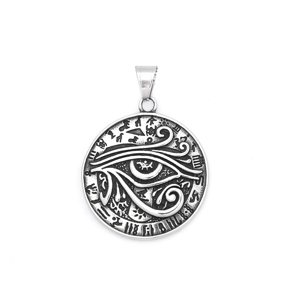 New Vintage Eye of Horus Pendant Necklace Stainless Steel Classic Egyptian Totem Necklaces For Men Boys Amulet Jewelry Wholesale