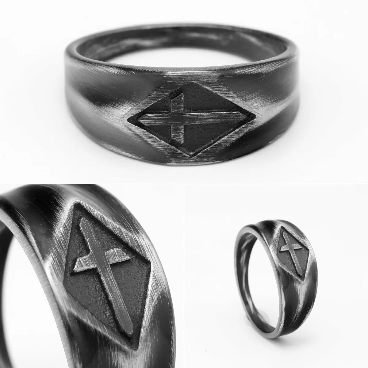 Bague rétro en acier inoxydable 316L pour homme, anneau simple, punk rock, rap, religion, pour cavalier, petit ami, bijoux, meilleur cadeau de Noël