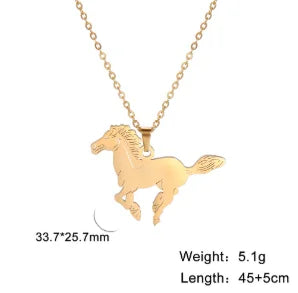 Colliers de chevaux Dreamtimes Collier pendentif cheval Collier en acier inoxydable Chaîne de cheval Bijoux de mode Cadeau de Noël pour femme