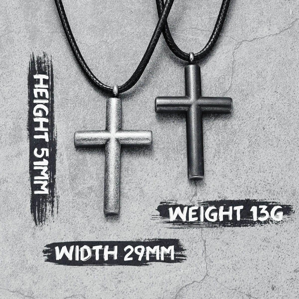 Simple Arc Cross Necklace 316L Stainless Steel Vintage Men Pendant Chain Religion Rock Punk Rap for Biker Male Jewelry Best Gift