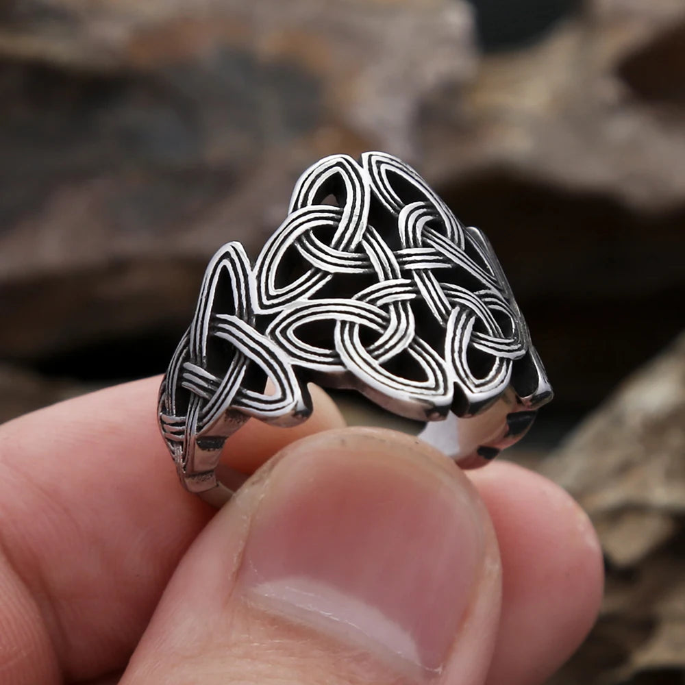 New Vintage Fashion Viking Celtic Knots Totem Rings For Men Women 316L Stainless Steel Nordic Amulet Jewelry Gifts Dropshipping