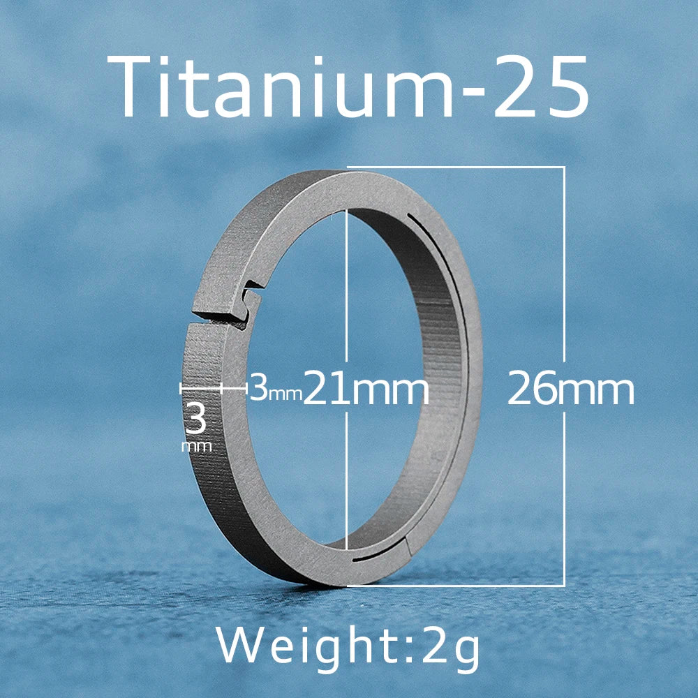 Luxury Titanium Keyring Brass Zirconium Stainless Steel High Grade Key Arc Rings Holder EDC Car Keychain Buckle for Accessories