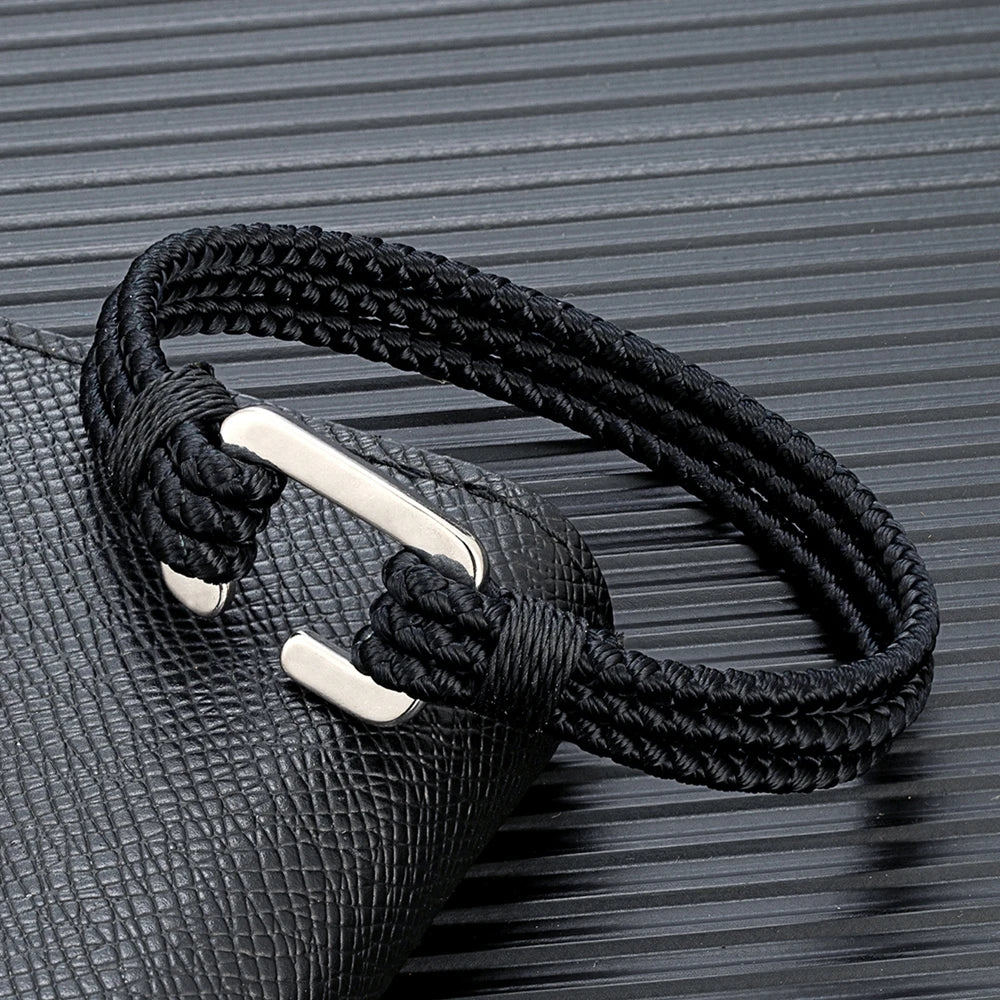 MKENDN High Quality C Clasp Shackle Bracelets Men Women 3mm Keel Rope Bracelet Campaing Sport Hooks Outdoor Style