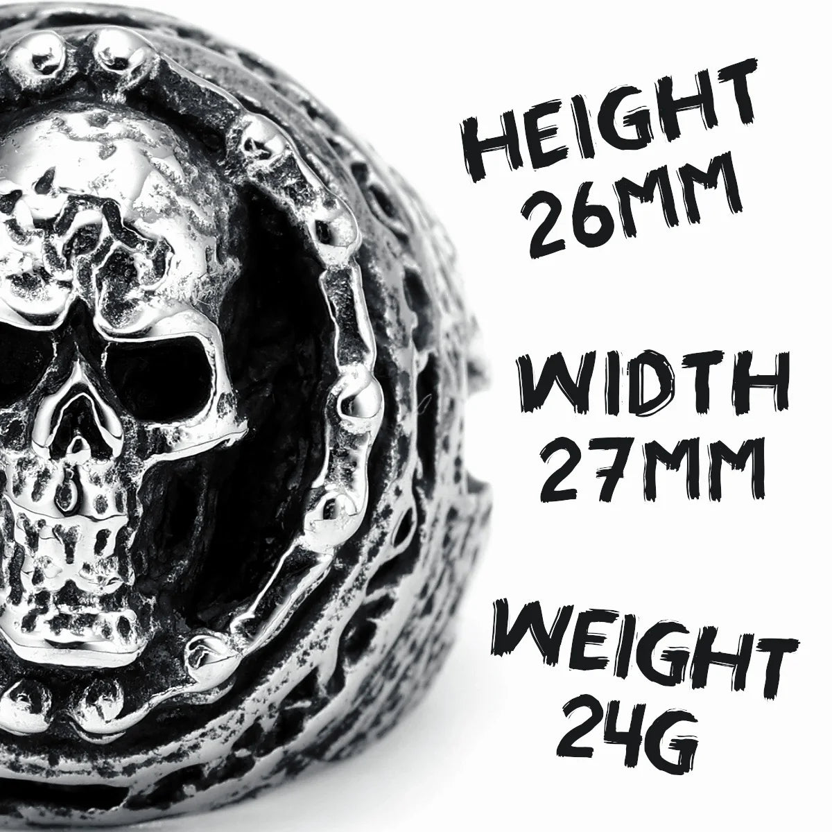 Ghost Rider Men Rings 316L Stainless Steel Retro Punk Skull Rock Party for Biker Male Boyfriend Jewelry Best Gift Dropshipping