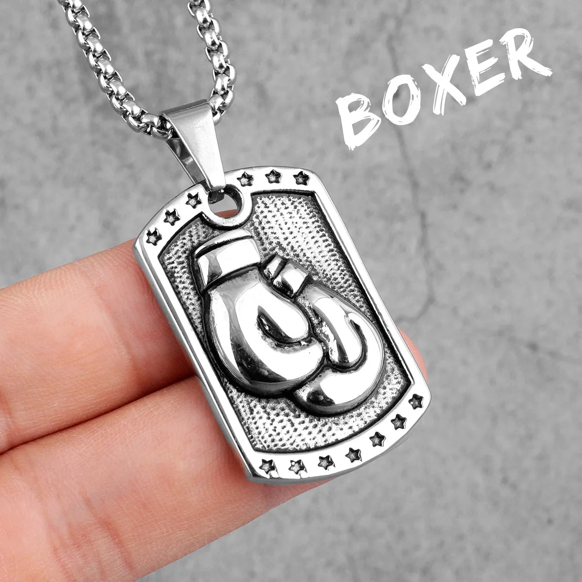 Fitness Gym Men Necklace Bodybuilding Boxing Gloves 316L Stainless Steel Pendant Tough Guy Chain for Boyfriend Male Jewelry Gift