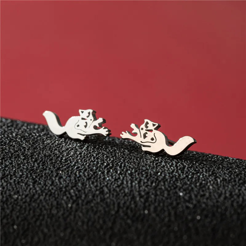 Lovely Small Cat Earrings Women Multiple Animal Stainless Steel Earings Fashion Jewelry Kitten Kitty Ear Studs Girls Gift