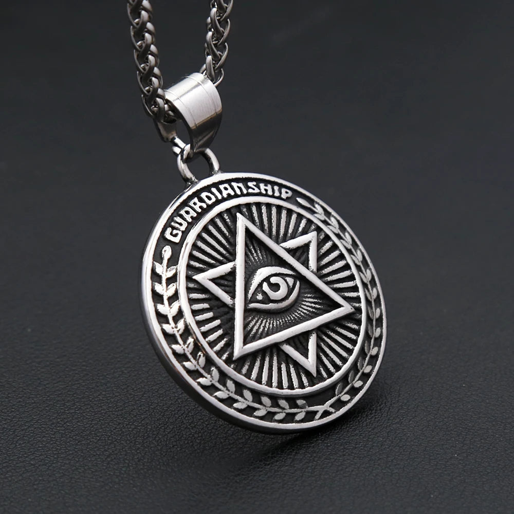 New Classic All Seeing Eye Pendant Necklaces For Men Women Fashion Punk Stainless Steel Hexagram Necklace Amulet Jewelry Gifts