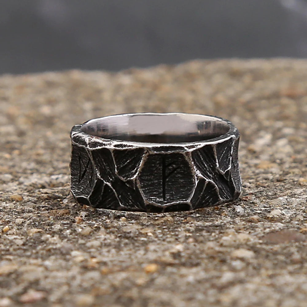 Fashion Vintage Nordic Viking Rune Rings Punk Biker Stainless Steel Amulet Ring For Men Women Couple Jewelry Gifts Wholesale