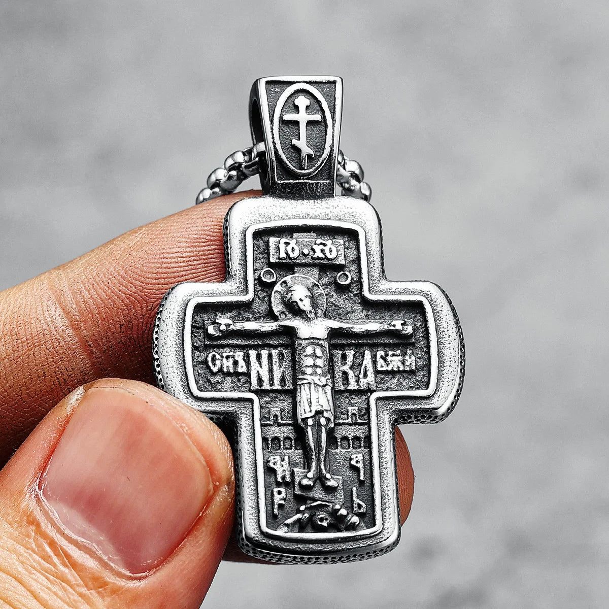 Jesus Cross Necklace Vintage Bible 316L Stainless Steel Men Pendant Retro Chain Religion for Male Jewelry Best Gift Dropshipping