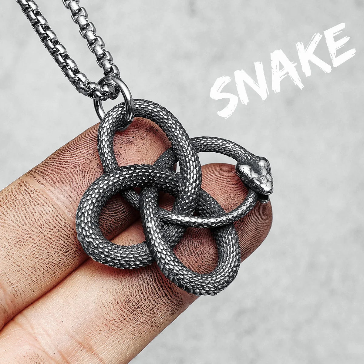 Ouroboros Snakes Pendant Men Simple Necklace 316L Stainless Steel Python Chain Punk Rock Party for Friend Male Jewelry Best Gift