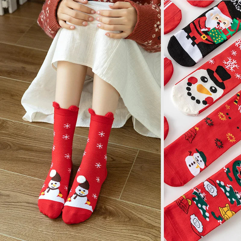 Chaussettes de Noël de dessin animé Ornements Décorations de joyeux Noël pour la maison Cadeaux de Noël Noël Navidad Bonne année Fournitures